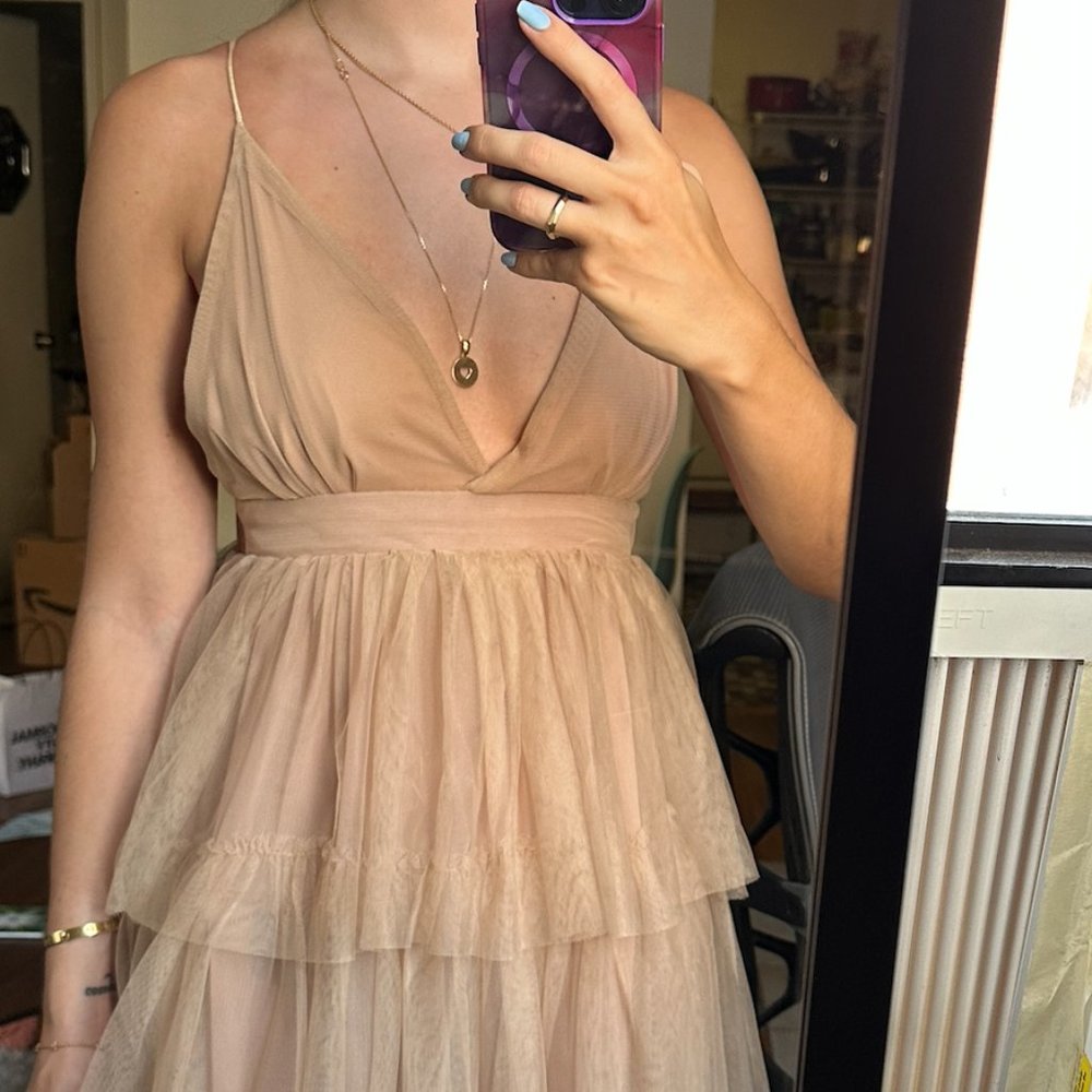 Beige dress, open back, XXS, top 20 studio brand